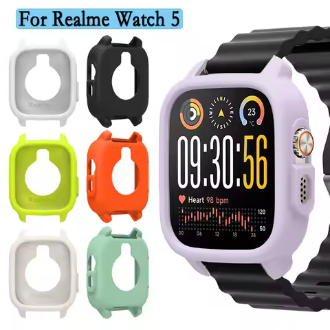 For Realme Watch 5 Soft Shell Silicone Cover Hollow Protective Case Super Light High Quality Watch D
