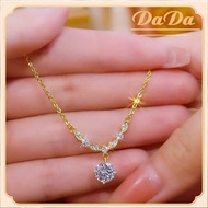 สร้อยคออิตาลีครึ่งทอง 18K (AU750) จี้เพทายกลมเครื่องประดับสตรีความยาว 45 ซม