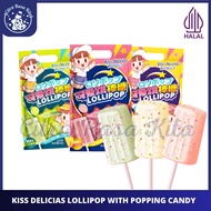 Kiss Delicias Lollipop Milk Flavor With Popping Candy Halal 60g