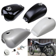 9L 2.4 Gal Universal Cafe Racer Motorcycle Gas Fuel Tank Retro Vintage with Oil Tank Cap Cover For S