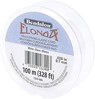 Beadalon Elonga Stretch Cord, 0.7 mm / 0.028 in, White, 100 m / 328 ft