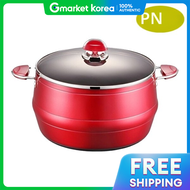 หมอเคลอบ PN Fengyun ขนาด 28 ซม. / หมอใหญสแดงพอรซเลน หมอตมนำซป สแตนเลส หมอตมขนาดใหญ หมอตมอาหาร