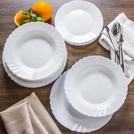 6 pcs 23cm Bormioli Rocco White Opal Glass Soup Plate (Embro Series)  Set  Pinggan Mangkuk ' +