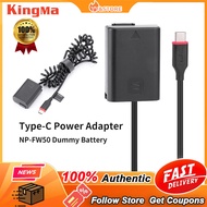 【WG】KingMa NP-FW50 Dummy Battery with USB Type-C Power Adapter For Sony ZV-E10 A7M2 A7II A7S2 A7R A7