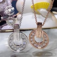 Hot-Selling Style Time To Run Copper Coin Necklace Men Women 18k Rose Gold Full Diamond Fashion Clav