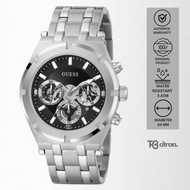 jam tangan fashion pria guess Continental analog strap rantai silver Chronograph stainless steel multifunction day date luxury watch mewah water resistant sporty elegant original GW0260G1