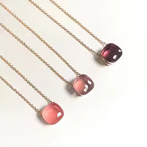 Classic Nudo Necklace Women Fashion Jewelry 32 Colors Candy Style Necklace Colorful Crystal Pendant 