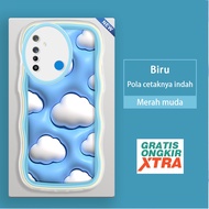Realme 5 5i 5s 6 6i 6S 7i C17 8 8i 9 pro plus 9i Sky Phone Case 3D white cloud colorful wave border 