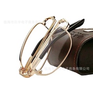 Fashion Foldable Reading Glasses Middle-aged Elderly Men Business Metal 100-700 Degree Automatic Sma