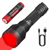 ไฟฉายล่าสัตว์ UltraFire C15R ไฟสีแดง 10W 2 โหมด ระยะลำแสงยาว 350 เมตร ไฟส่องหมาป่า 18650 USB Type-C