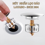 AZ HOME Lavabo Drain Push Button, Sink Filter Push Button, 304 Stainless Steel and Brass, OEM