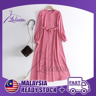 LALEESA DRESS FAKHIRA LD270208  Full Button Belted Dress Muslimah Dress Plus Size Baju Raya 2024
