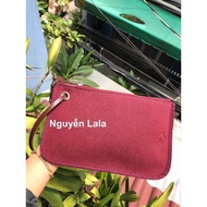 (2hand) Wallet inside of branded bag made of thick canvas mixed with genuine leather