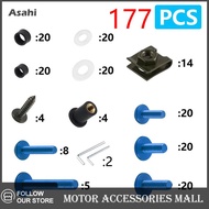 💖💓【Special price】💖💓Asahi Motor 177ชิ้นชุดน็อตสลักเกลียวสำหรับรถจักรยานยนต์ CNC อัลลอยสำหรับ gsxr 600