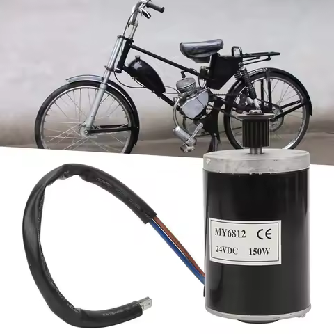 MY6812 High Speed Brush Motor for Electric Scooter 150W 120W 100W DC 12V/24V with Belt Pulley Small 