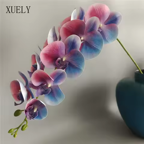 9 Heads 3D Printing Phalaenopsis Artificial Rainbow Real Touch Orchids Modern Home Hotel Decor Weddi