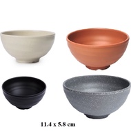 Melamine plastic rice bowl (bowl) black, package, gray, brown Size 11.4 x 5.8 cm