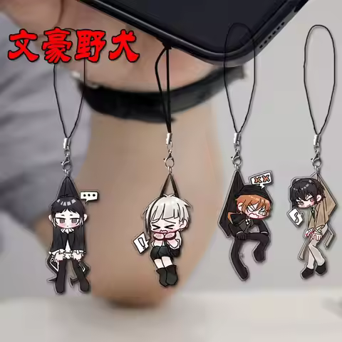 Anime Dazai Osamu Nakahara Chuya Nakajima Atsushi Cosplay Acrylic Creative Keychain Mobile Phone Pen