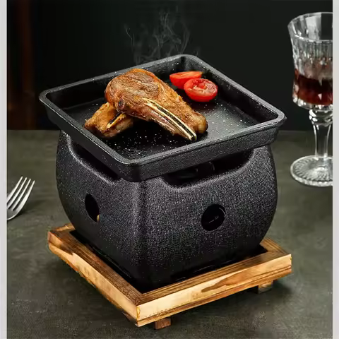 Aluminum alloy tea cooker Small oven Korean style cast iron barbecue dish portable grill korean bbq 
