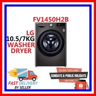 [[[SELLER OWN FLEET]]] LG Front Load Washer Dryer FV1450H2B 10.5/7kg  with AI Direct Drive™ and Stea