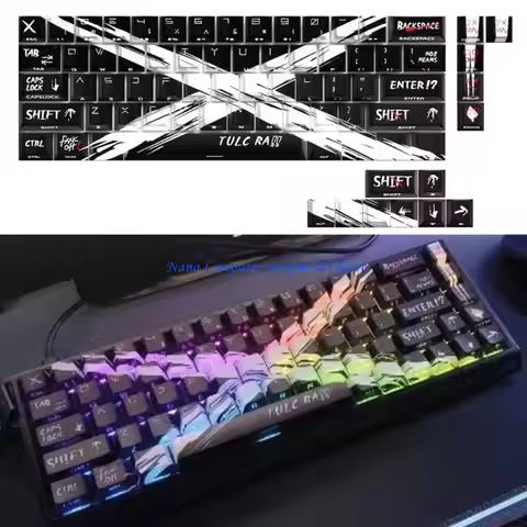 F68C 74Key Side Print Translucents Keycaps Original Profile Objection Sustained Theme Backlit Keycap