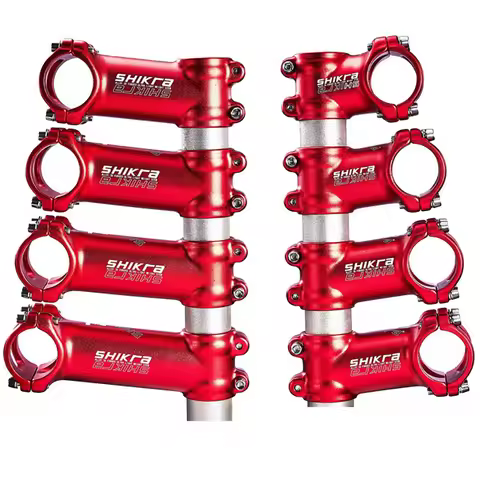SHIKRA Mountain Road Bike Stem Aluminum Alloy 7 Degree 31.8mm Alutra-light Stem Black Red 35mm-110mm