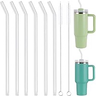 Glass Straws Long 31 cm for Stanley Adventure Quencher Travel Mug 40 oz, Pack of 6 Travel Tumbler Re
