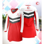 Tshirt Muslimah Jersey Women Red White Sublimation Baju Muslimah Plain T-Shirt Persatuan Bulan Sabit