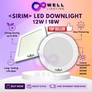 <SIRIM> Lampu Siling LED Slim Recessed Downlight 12W 18W  Rumah Round Square Down Lights Home Room C