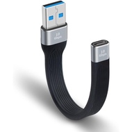 10Gbps, USB C Female to USB A Male Adapter Cable, USB C to USB A Adapter Charger Soft Flat Short USB