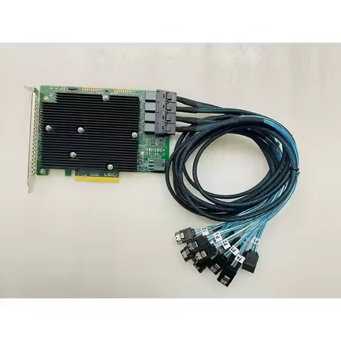 LSI SAS 9300-16i 12GB/S HBA BUS ADAPTER CARD IT Mode 4*SFF-8643 SATA Cable