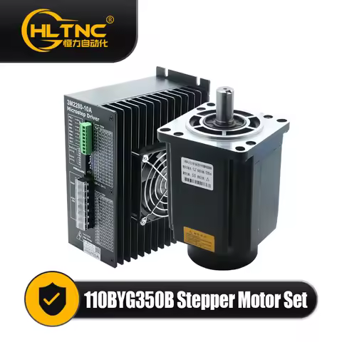 HLTNC 3Phase AC Stepper Motor Kit 110mm 12N.m 110BYG350B 3M2280-10A Driver 220V Hybrid 5.8A CNC Rout