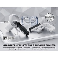 VR Pistol Grip Meta Quest 2 & 3 Compatible Controller Handle FPS Gun Shooting Accessory Oculus Trigg