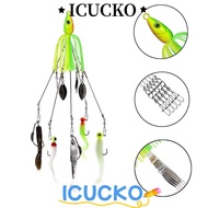 ICUCKO Soft Swimbait, Umbrella Swimming Alabama Rig Fishing Lure,  Jigging Spoon Spinner Sea Fishing