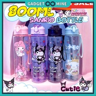 Botol Air 800ml Kids Straw Bpa Free Transparent Children Travel Botol Air Cawan Sekolah