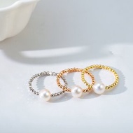 Akoya 簡約閃爍車花珠 18K金戒指