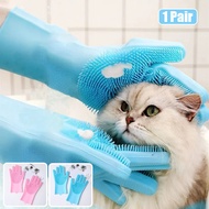 Pet Grooming Cleaning Gloves Dog Cat Bathing Scrubber Magic Cleanner Sponge Hair Removal Glove