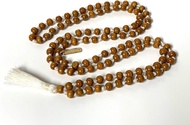 Tulsi Mala Beads Necklace - Hand Knotted - 8 mm 108 Buddhist Prayer Beads - 7th Crown Chakra mala co