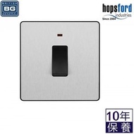 BRITISH GENERAL - Evolve 系列燈掣 20A 單位雙極開關 帶電源指示燈 拉絲綱/黑 PCDBS31B