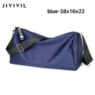 JIVIVIL กระเป๋าสะพายผชทรงเอ กระเป๋าฟิตเนส กระเป๋าทรงกระบอกเล็ก วัสดุกันน้ำ ลำลอง เรียบง่ายแฟชั่น สองขนาด