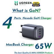 UGREEN 65W GaN PD Fast Charger Quick Charge 2C1A 2 Type C 1 USB A Charger