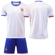 2024/2025 European Cup France Away White Mbappé Griezmann Giroud Mendes Football Jersey Set Adult/Ch