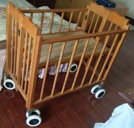 木頭 可調整 折疊 娃娃床 嬰兒床 遊戲 玩具 摺疊