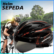 COD TaffSPORT Helm Sepeda Cycling Bike Helmet Visor Removable Lens - TT-31 / Helm sepeda dewasa pria