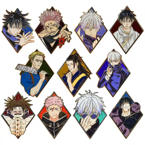 Jujutsu Kaisen Enamel Pins Inumaki Toge Fushiguro Megumi Brooch Clothes Backpack Lapel Badges Fashio