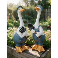 Outdoor Country Couple Duck Resin Floor Decoration Courtyard Terrace Garden Kindergarten Pastoral Di