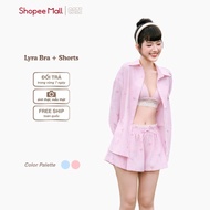 [Set] Cazi Lyra Bra + Shorts - Tie-back bra + elastic pleated pants