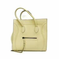 Celine Luggage Phantom 小號方形女士皮革手提包，手提包黃色
