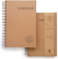 le vent A5 Spiral Dot &amp; Lined Journals - 200 Creamy Pages - Non-bleed 100gsm Paper - Durable Hardcover (5" x 8.25") - Perfect for Bullet Journaling, Planning, and Note-Taking - Designed by Artists