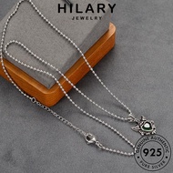 HILARY JEWELRY For Perak Fashion Silver 925 Necklace Leher Love Rantai Accessories Perempuan Emerald Pendant Original Korean Chain Sterling 純銀項鏈 Women N33